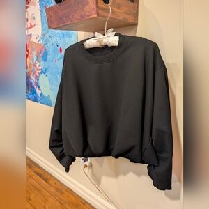 Black COS BUBBLE-HEM SWEATSHIRT